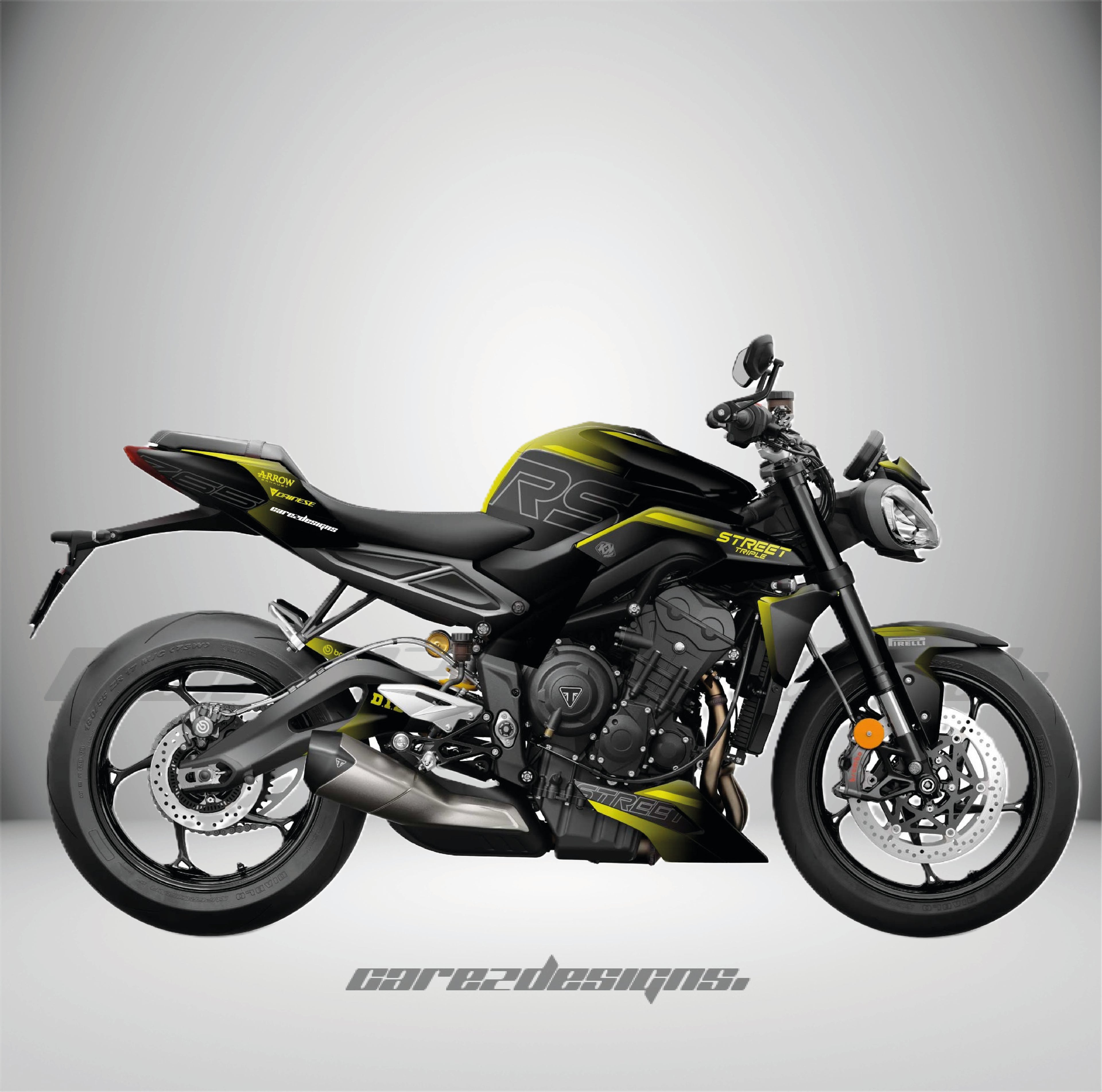 Adhesivos Moto Triumph Street Triple 765 RS (2023-2026)- Fury Yellow