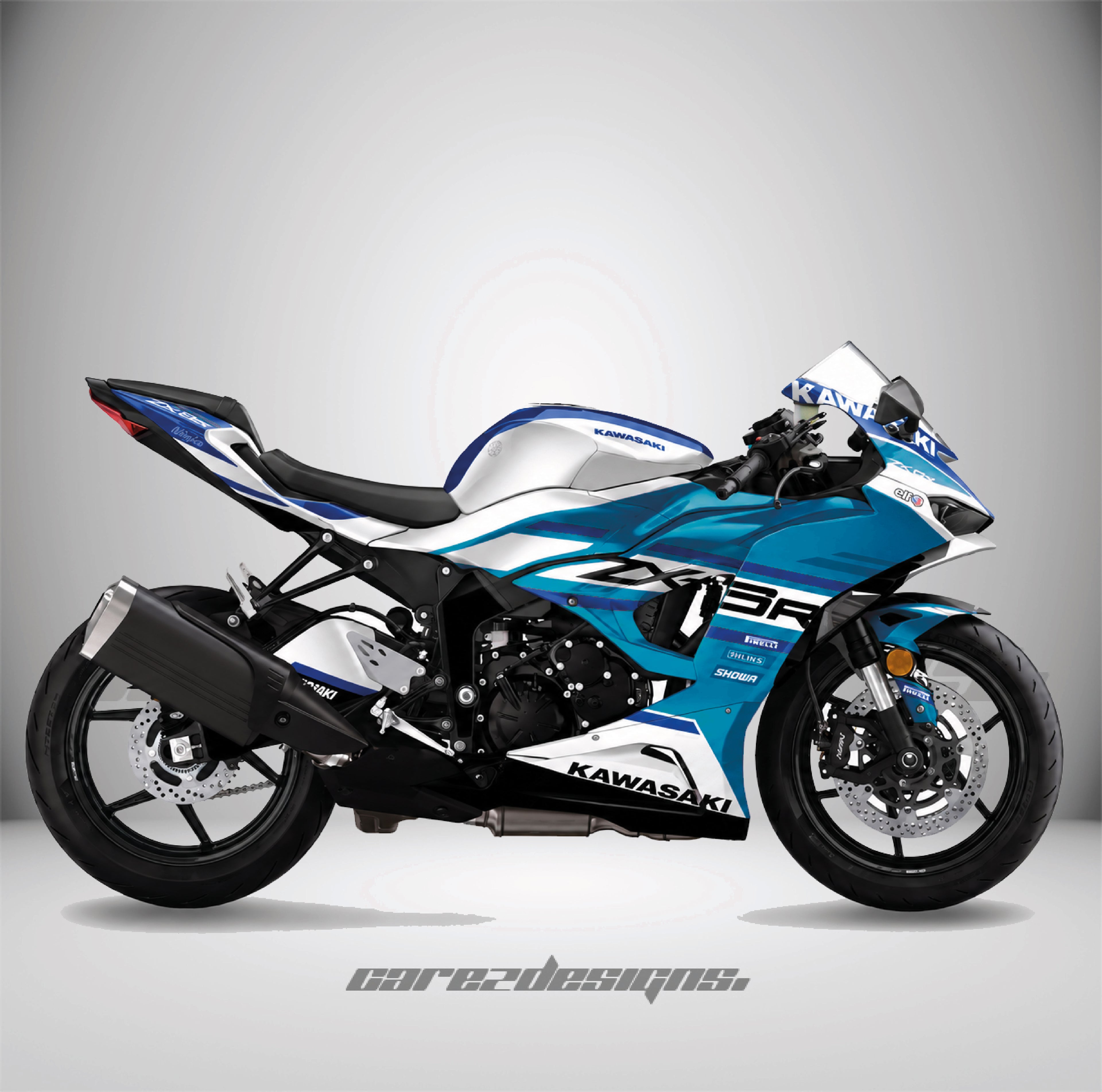Adhesivos Moto Kawasaki ZX6R (All Years) - Shadow Blue Aniversary