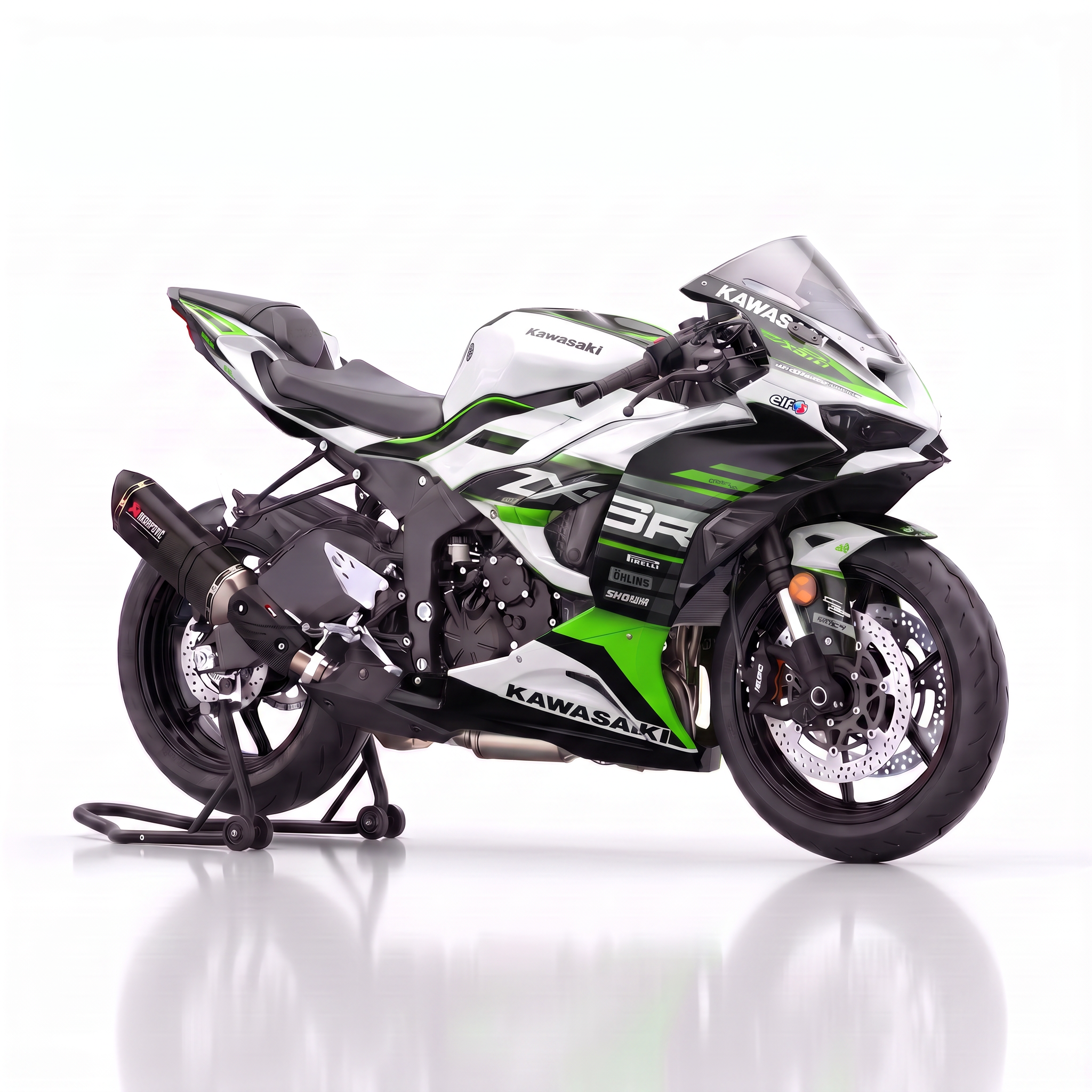 Adhesivos Moto Kawasaki ZX6R (All Years) - Toxic White