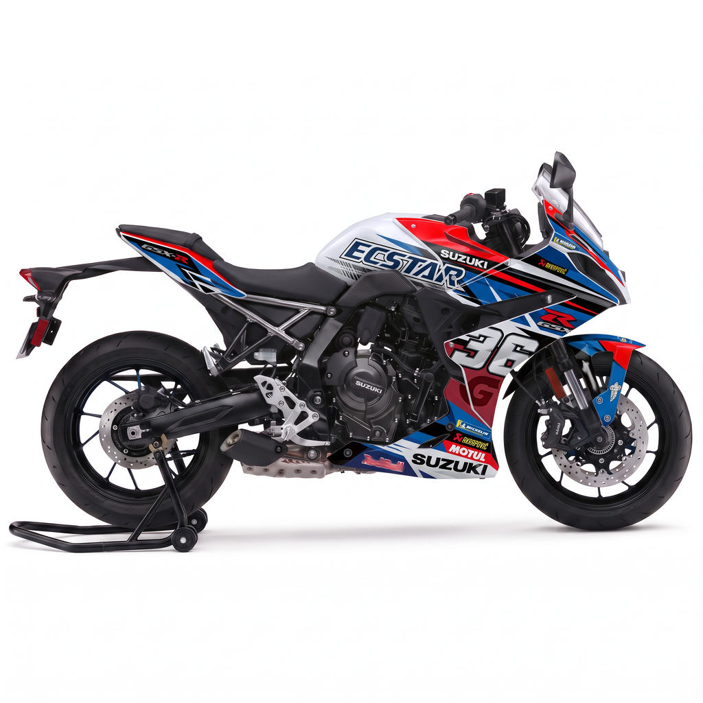 Kit de pegatinas Suzuki GSX-8R 2024-2026 diseño GP Blue - vista lateral