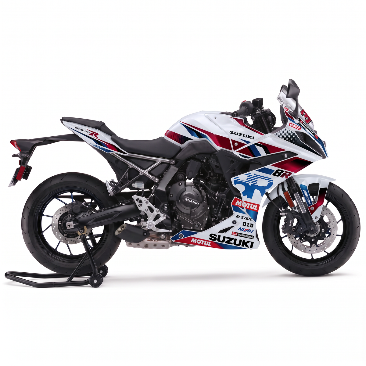 Kit de pegatinas Suzuki GSX-8R 2024-2026 diseño GP White - vista lateral