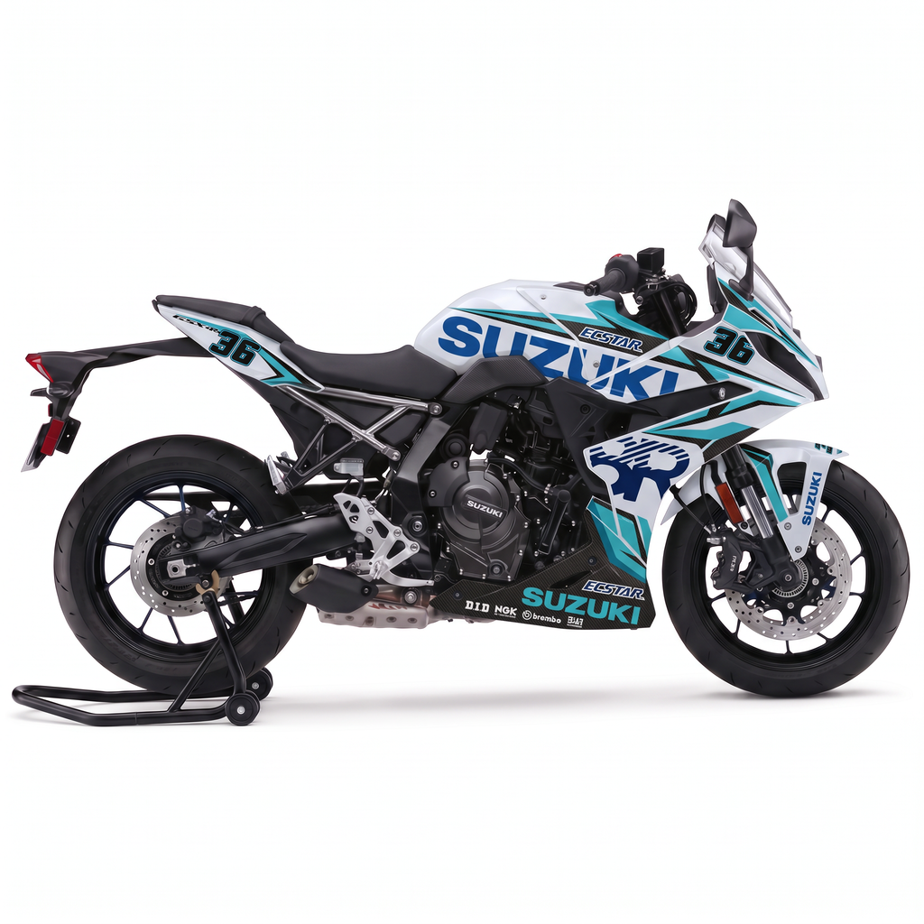 Kit de pegatinas Suzuki GSX-8R 2024-2026 diseño Ice Blue - vista lateral