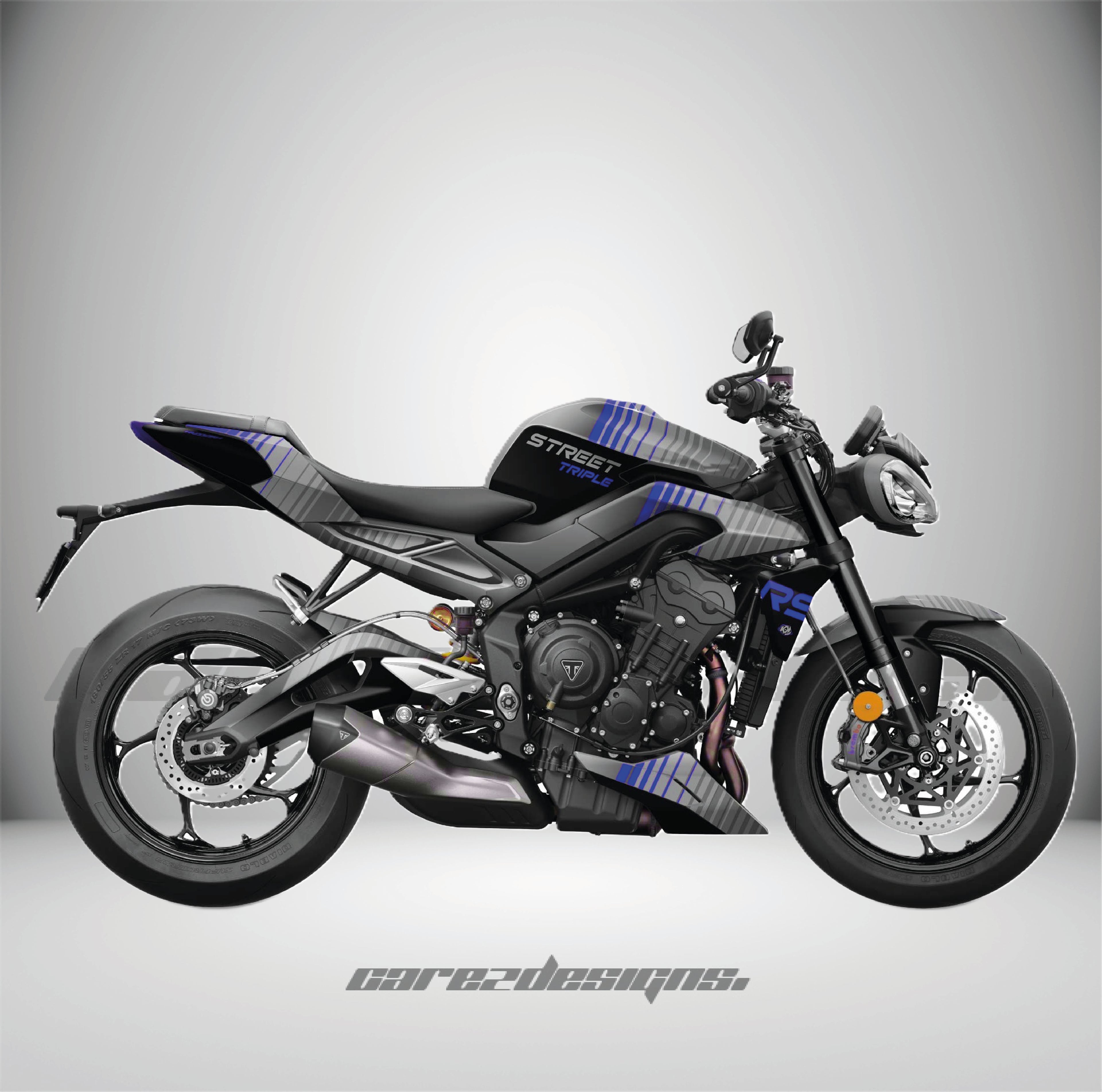 Adhesivos Moto Triumph Street Triple 765 RS (2023-2026)- Cyber Blue