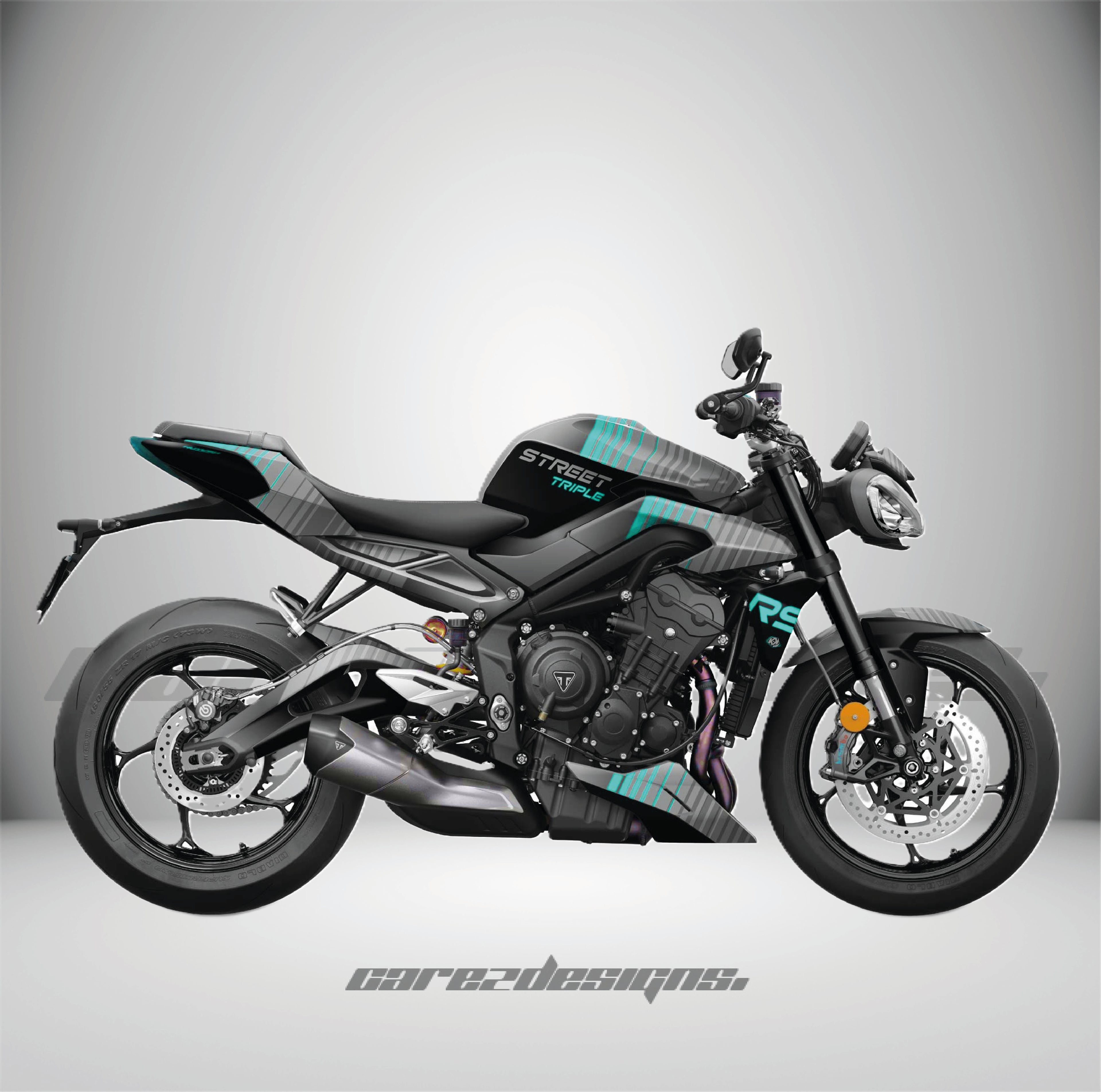 Adhesivos Moto Triumph Street Triple 765 RS (2023-2026)- Cyber Cyan