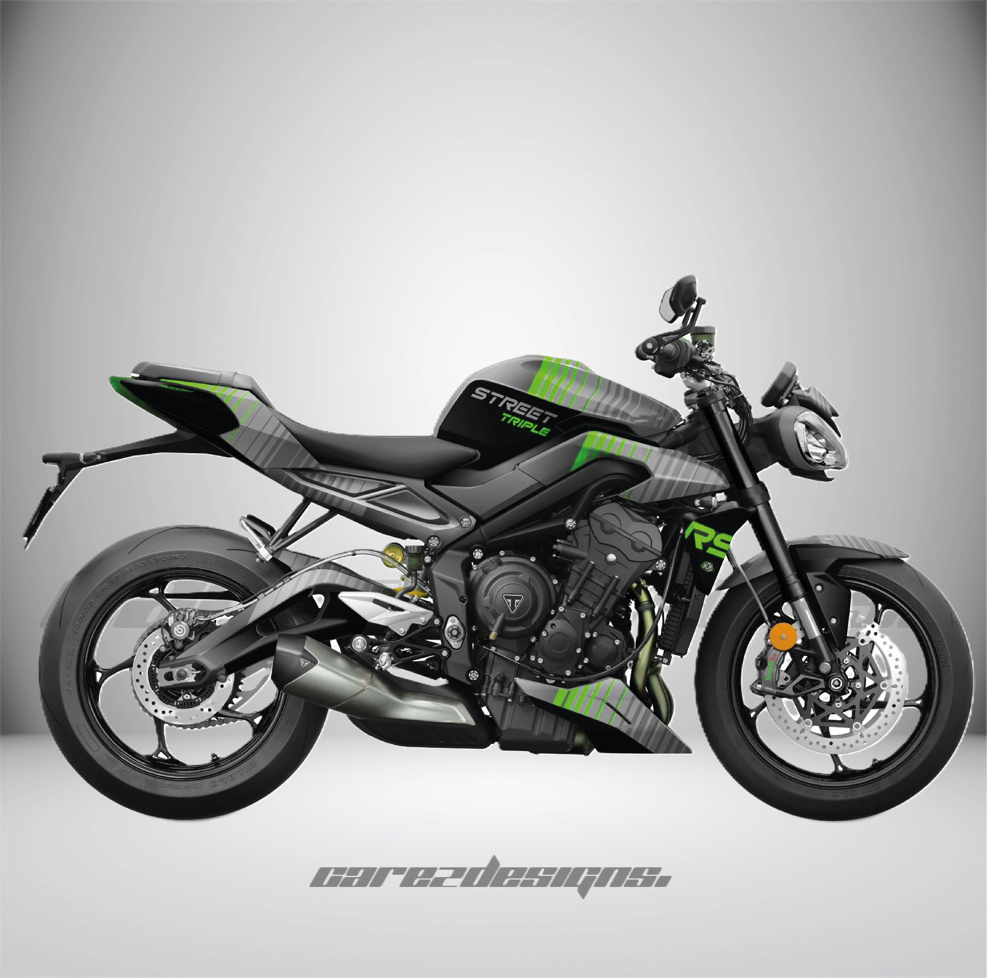 Adhesivos Moto Triumph Street Triple 765 RS (2023-2026)- Cyber Green