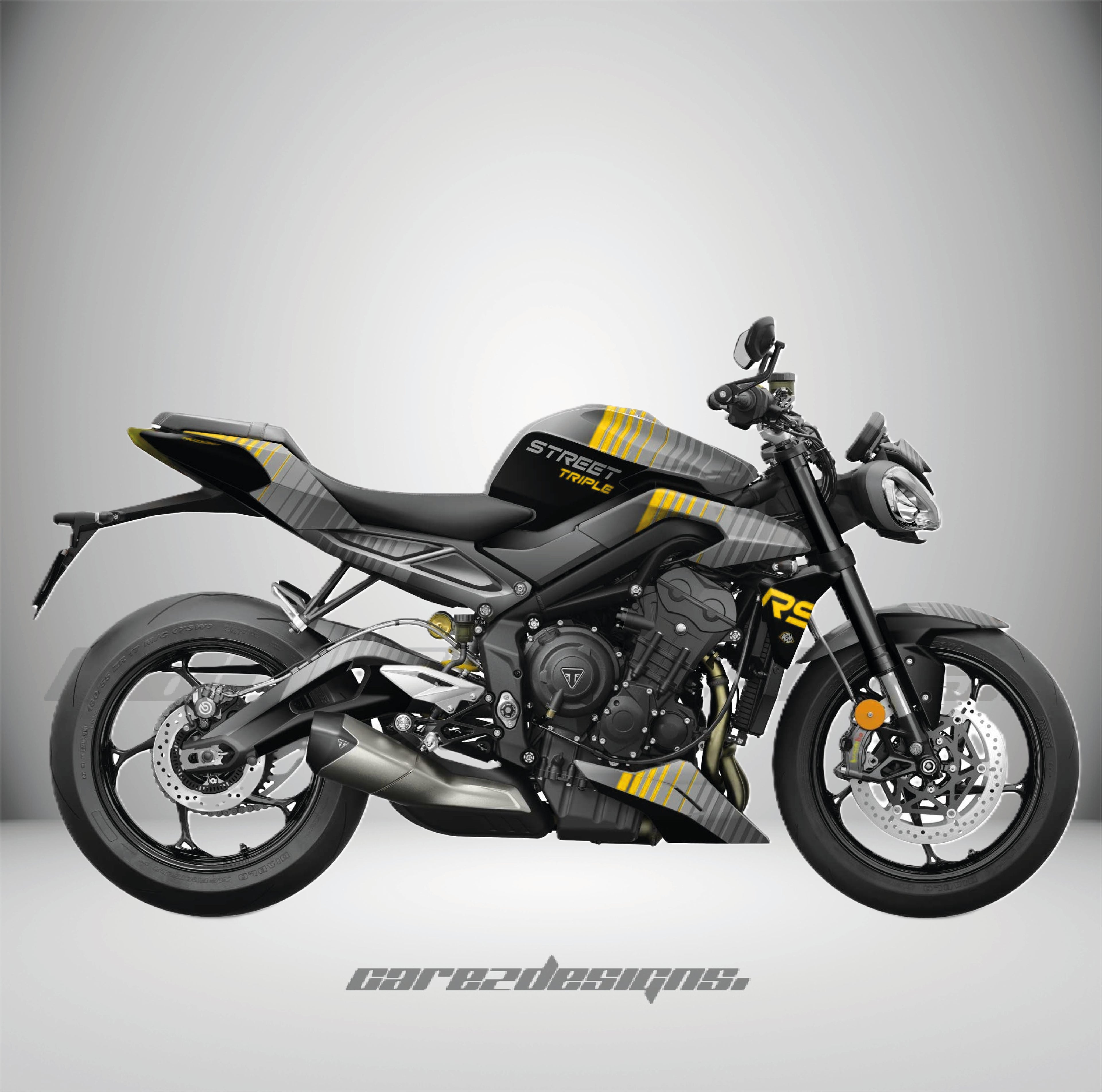 Adhesivos Moto Triumph Street Triple 765 RS (2023-2026)- Cyber Yellow
