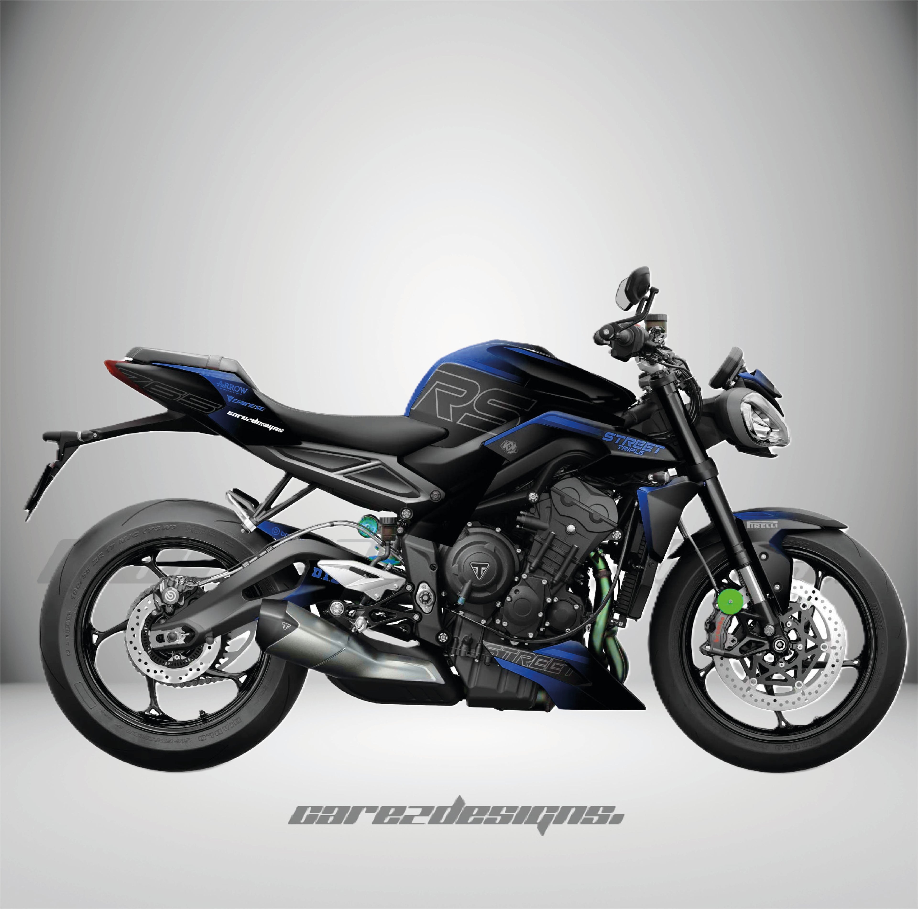 Adhesivos Moto Triumph Street Triple 765 RS (2023-2026)- Fury Blue
