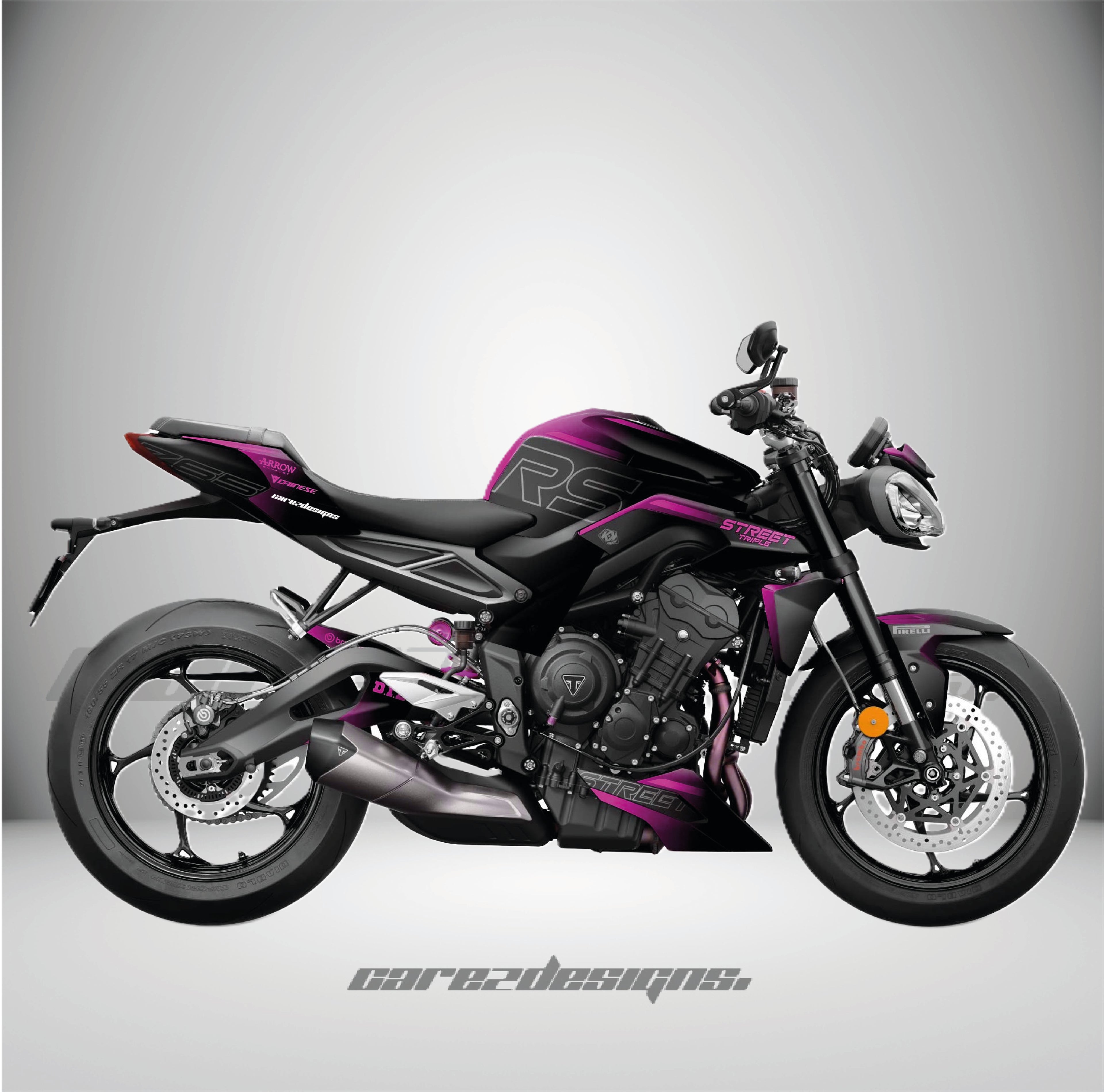 Adhesivos Moto Triumph Street Triple 765 RS (2023-2026)- Fury Pink