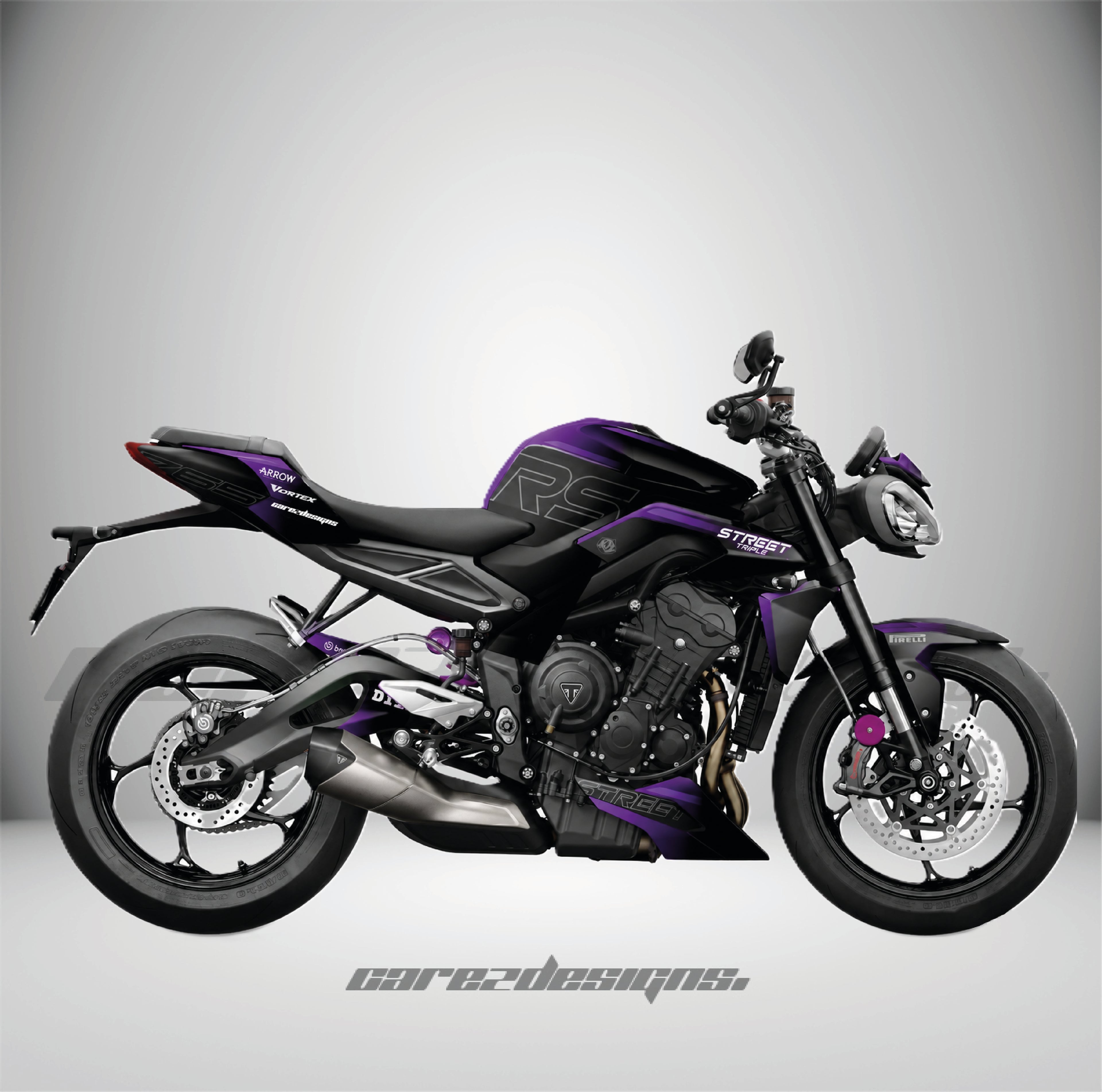 Adhesivos Moto Triumph Street Triple 765 RS (2023-2026)- Fury Purple