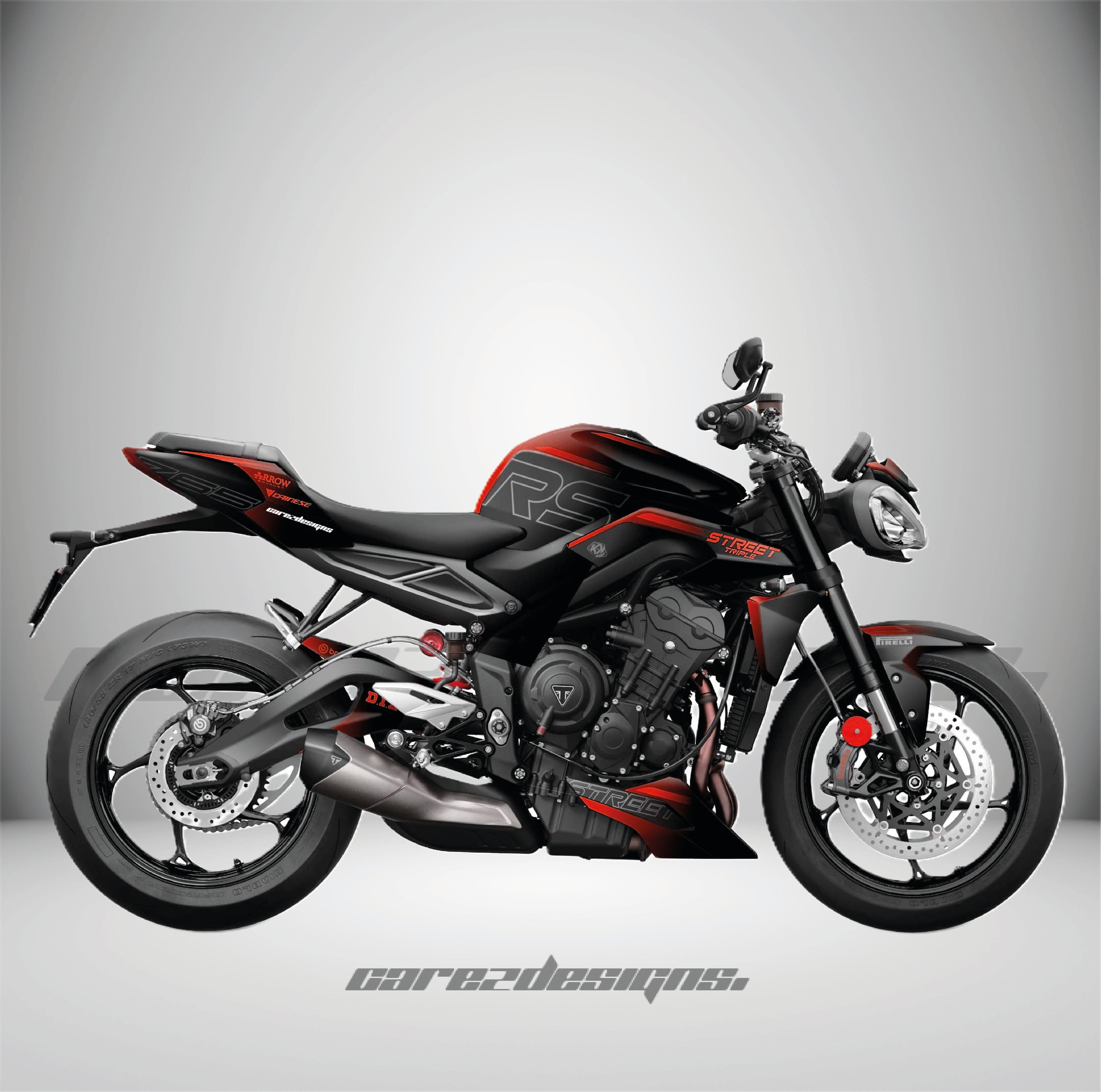 Adhesivos Moto Triumph Street Triple 765 RS (2023-2026)- Fury Red