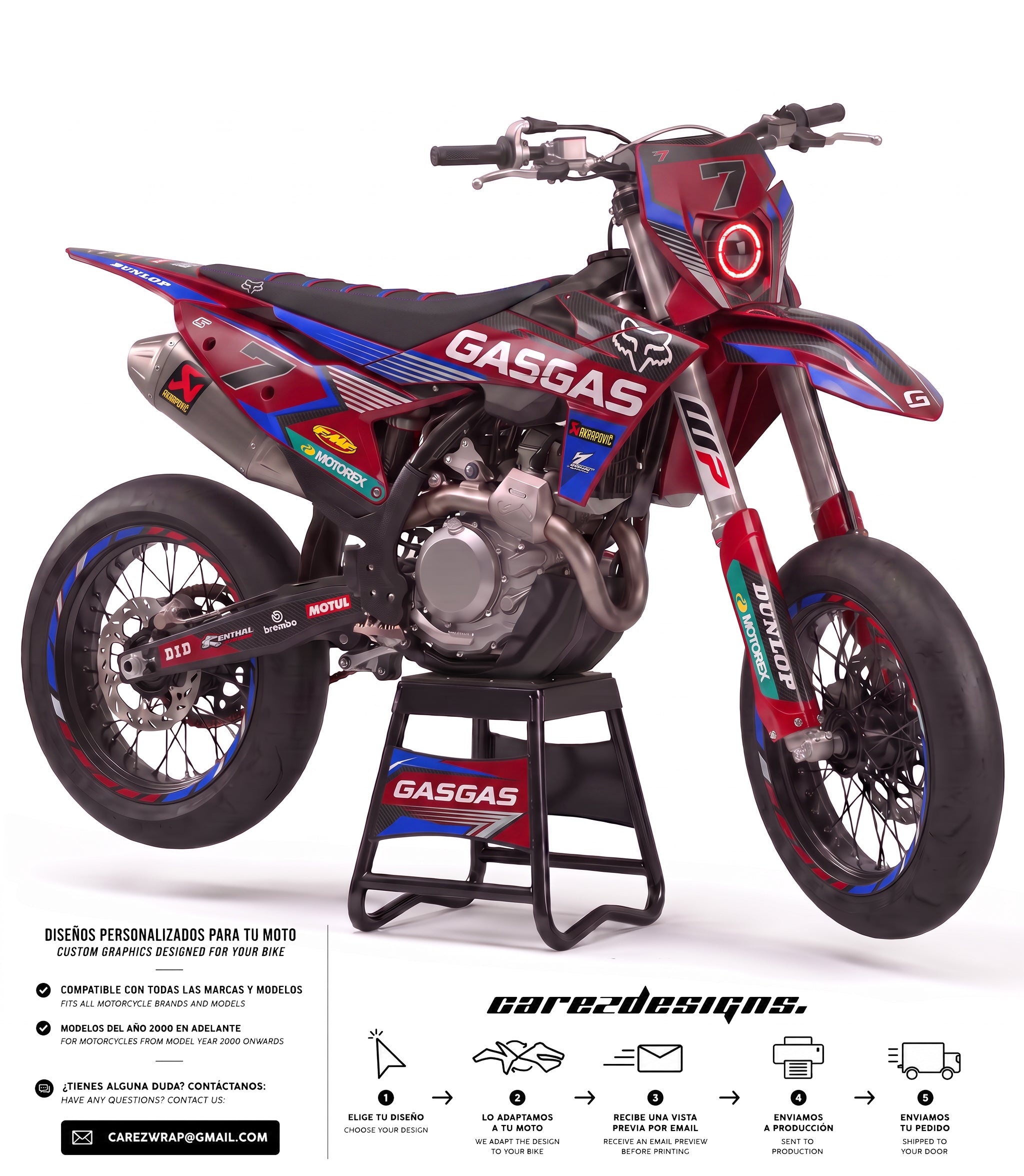 GAS GAS FOXY BLUE - GRAPHICS KIT