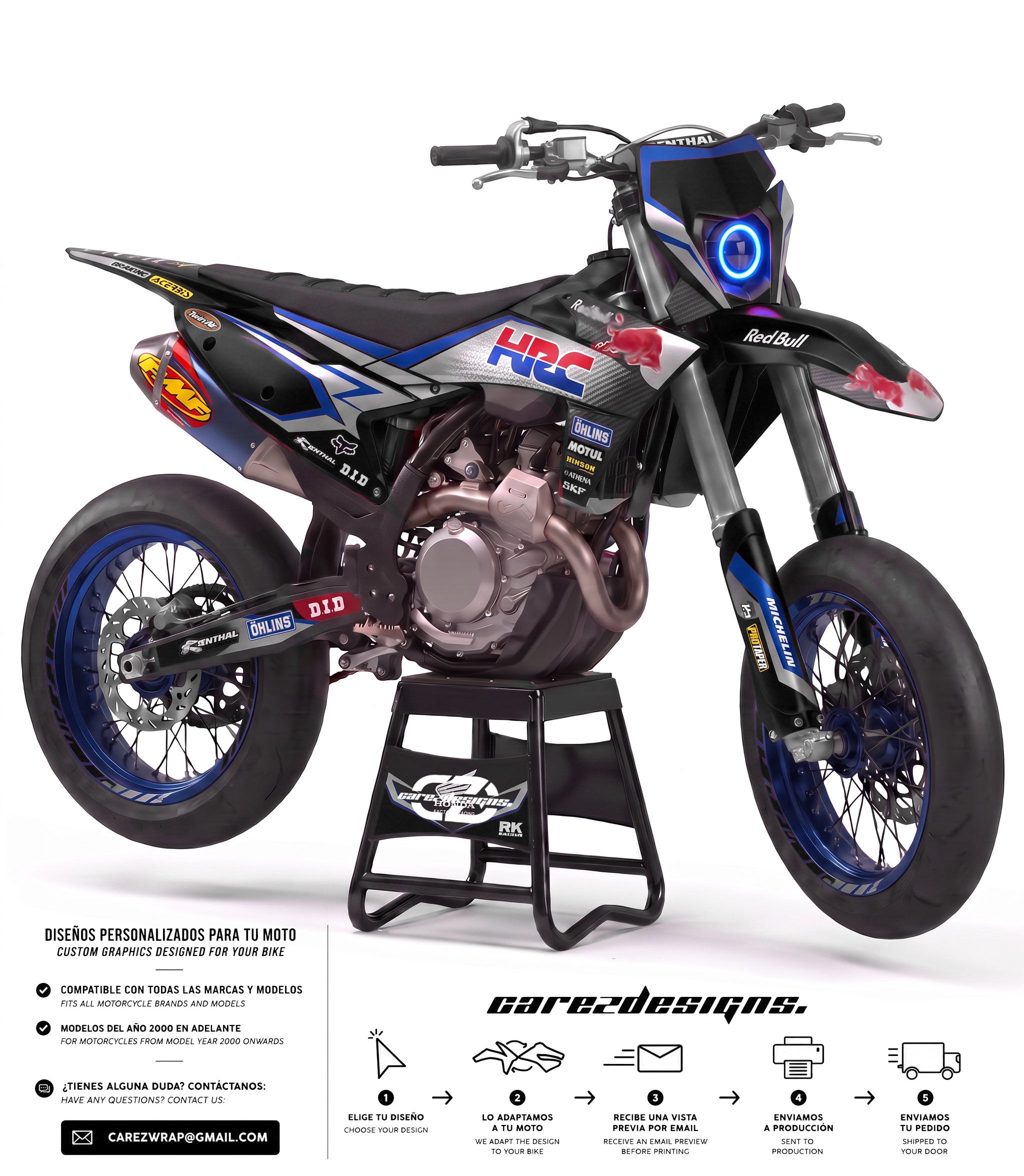 HONDA HRC BLACK - GRAPHICS KIT