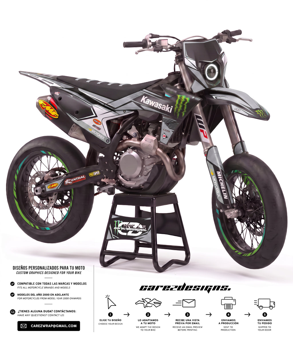 KAWASAKI FACTORY BLACK - GRAPHICS KIT