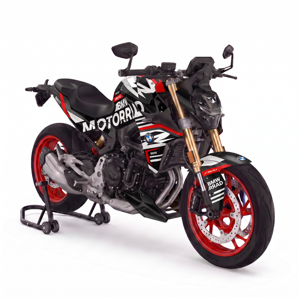 Kit de pegatinas Motorrad montado en una BMW F900R