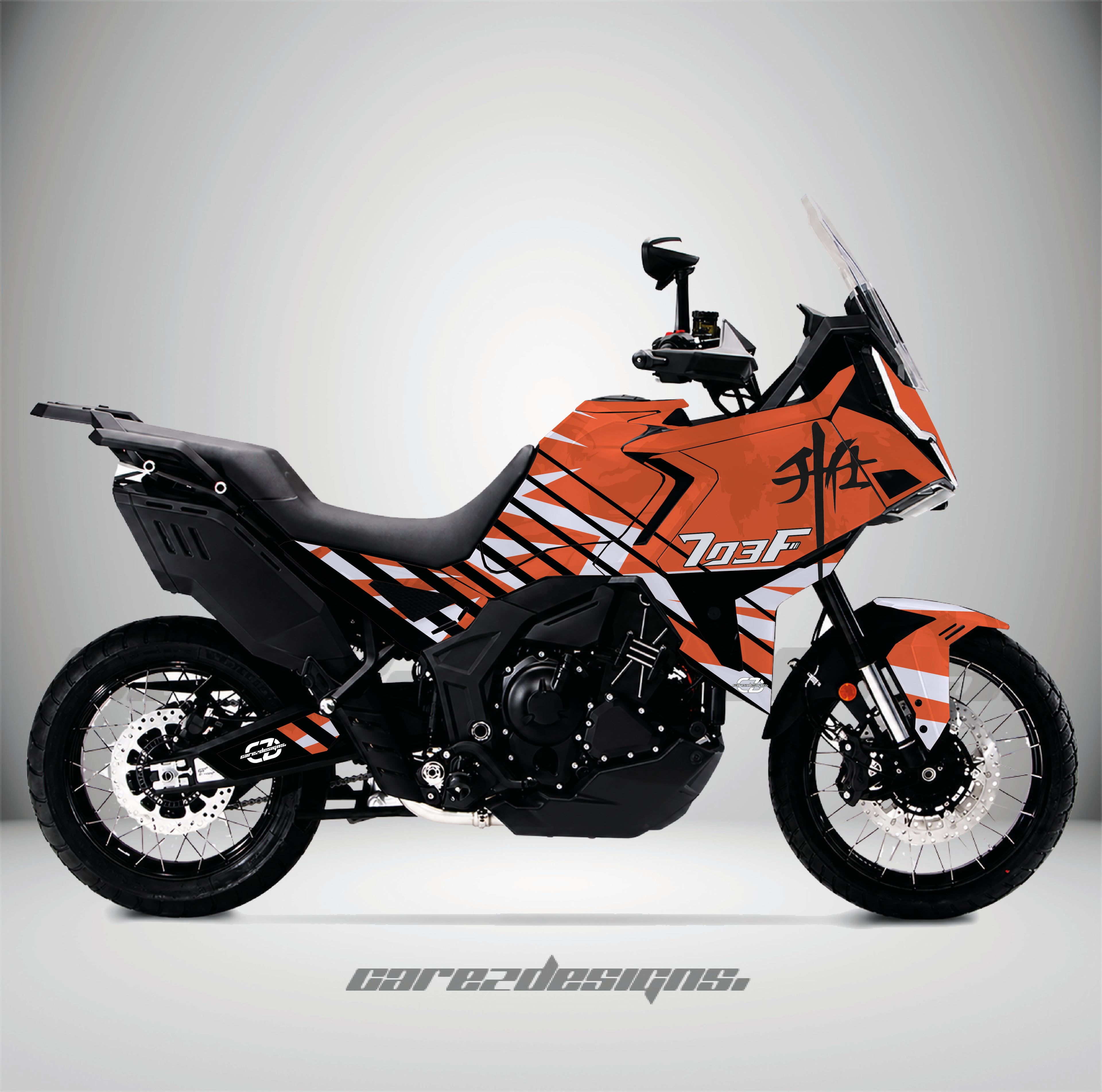 Adhesivos Moto Zontes 703F (2024-2026)- Mancha Naranja