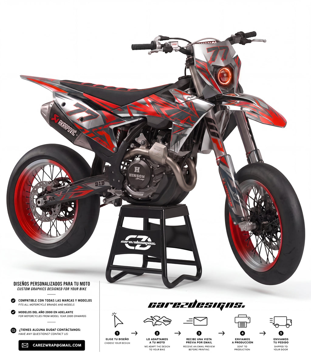 TITAN RED CHROME  - GRAPHICS KIT