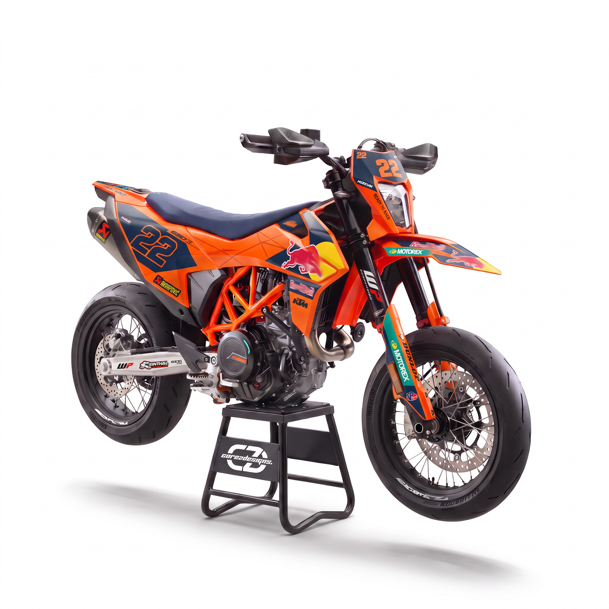 Vinilos KTM 690 SMC R (2020-2026) - Race Orange, vista tres cuartos