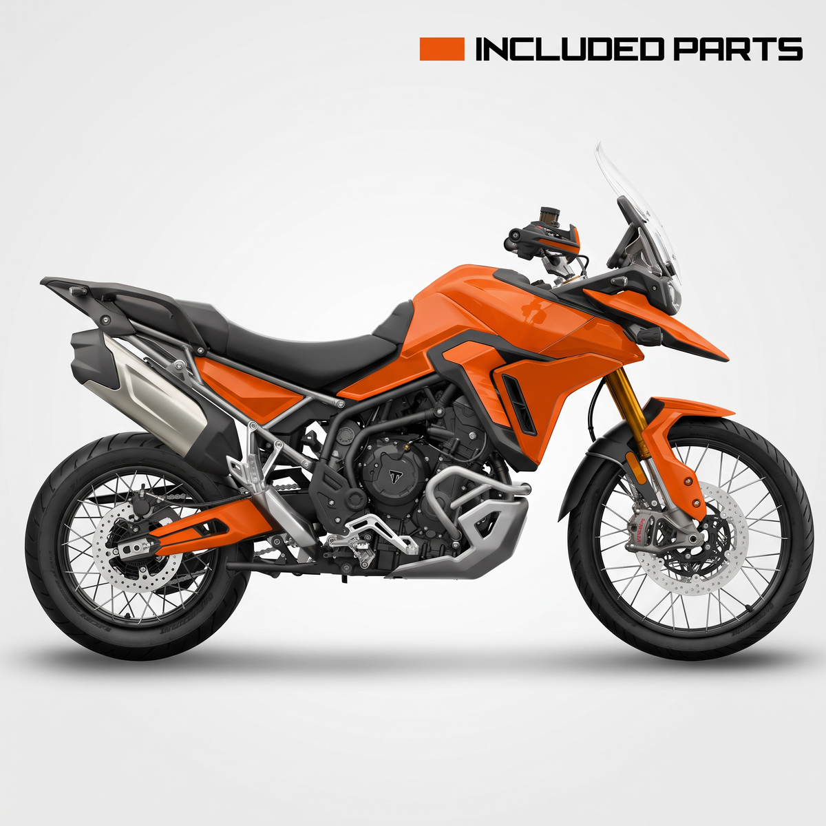 Plantilla del kit de adhesivos Triumph Tiger 900 Rally Pro (2020-2023) - piezas incluidas
