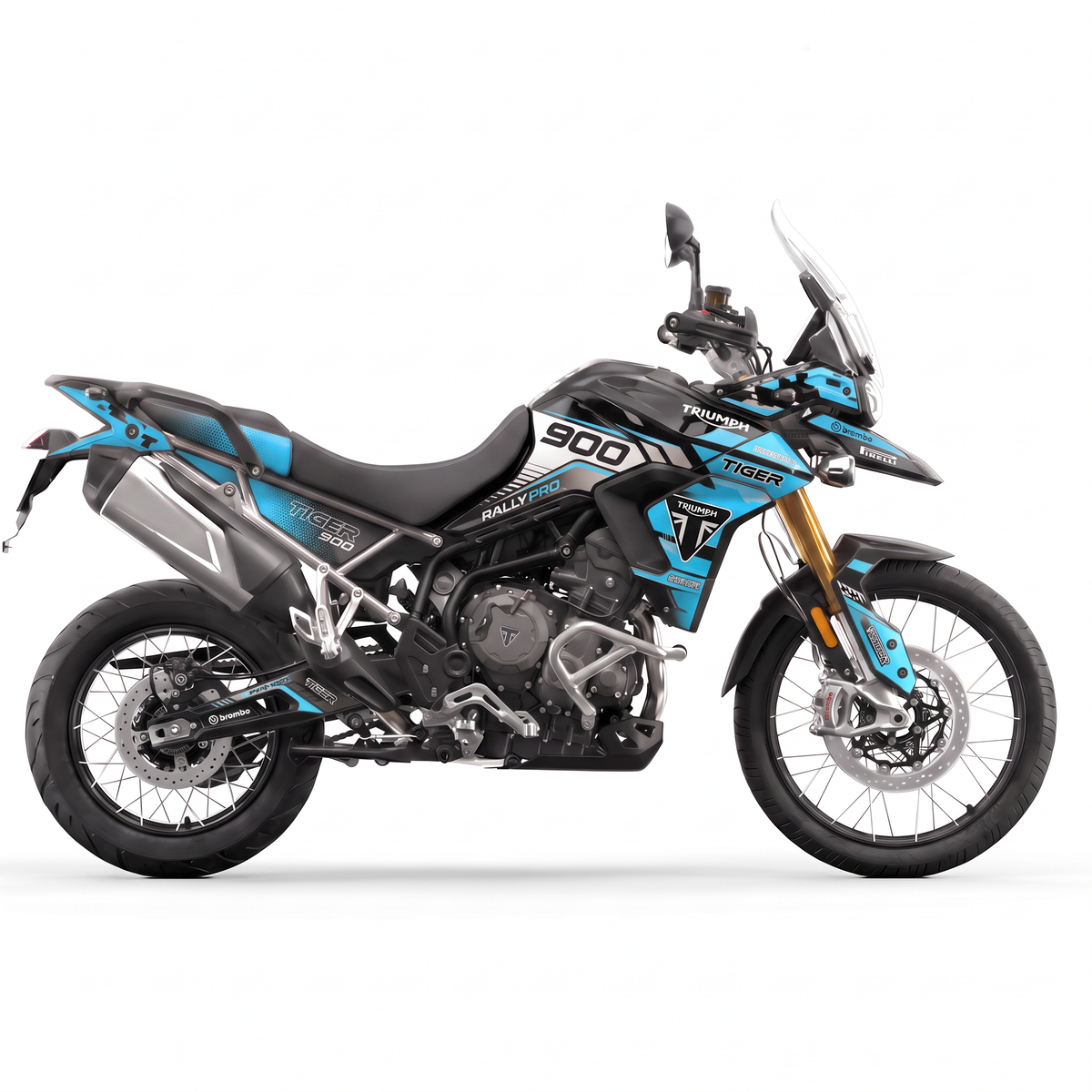 Kit adhesivos Triumph Tiger 900 Rally Pro (2020-2023) - Rally Cyan