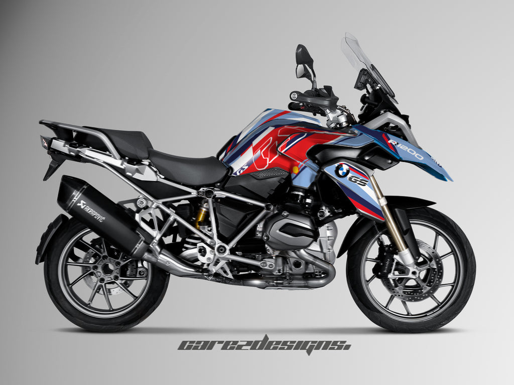 Kit de Adhesivos para BMW 1200 GS (2014-2016)-Azul,Rojo y blanco