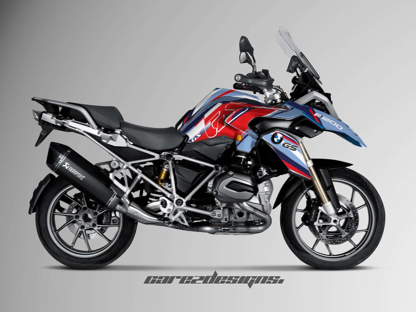 Kit de Adhesivos para BMW 1200 GS (2014-2016)-Azul,Rojo y blanco