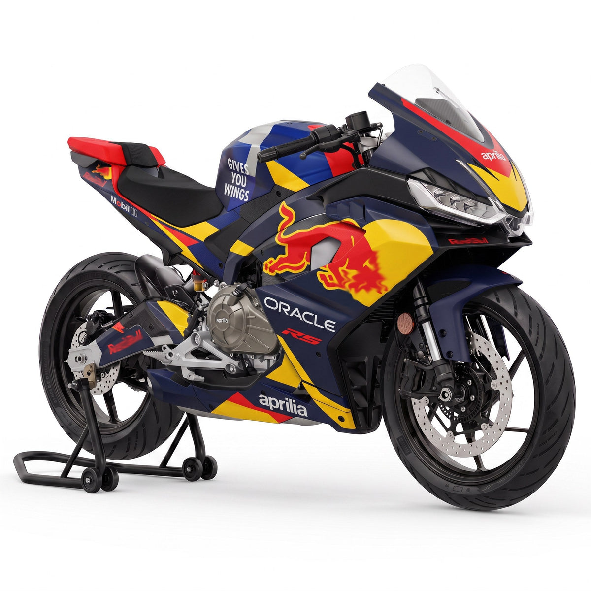 Kit adhesivos Aprilia RS 457 (2024-2026) - Energy Racing, azul marino, amarillo y rojo