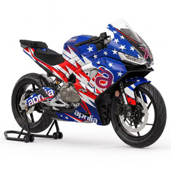 Kit adhesivos Aprilia RS 457 (2024-2026) - Stars Racing, azul, rojo y blanco con estrellas