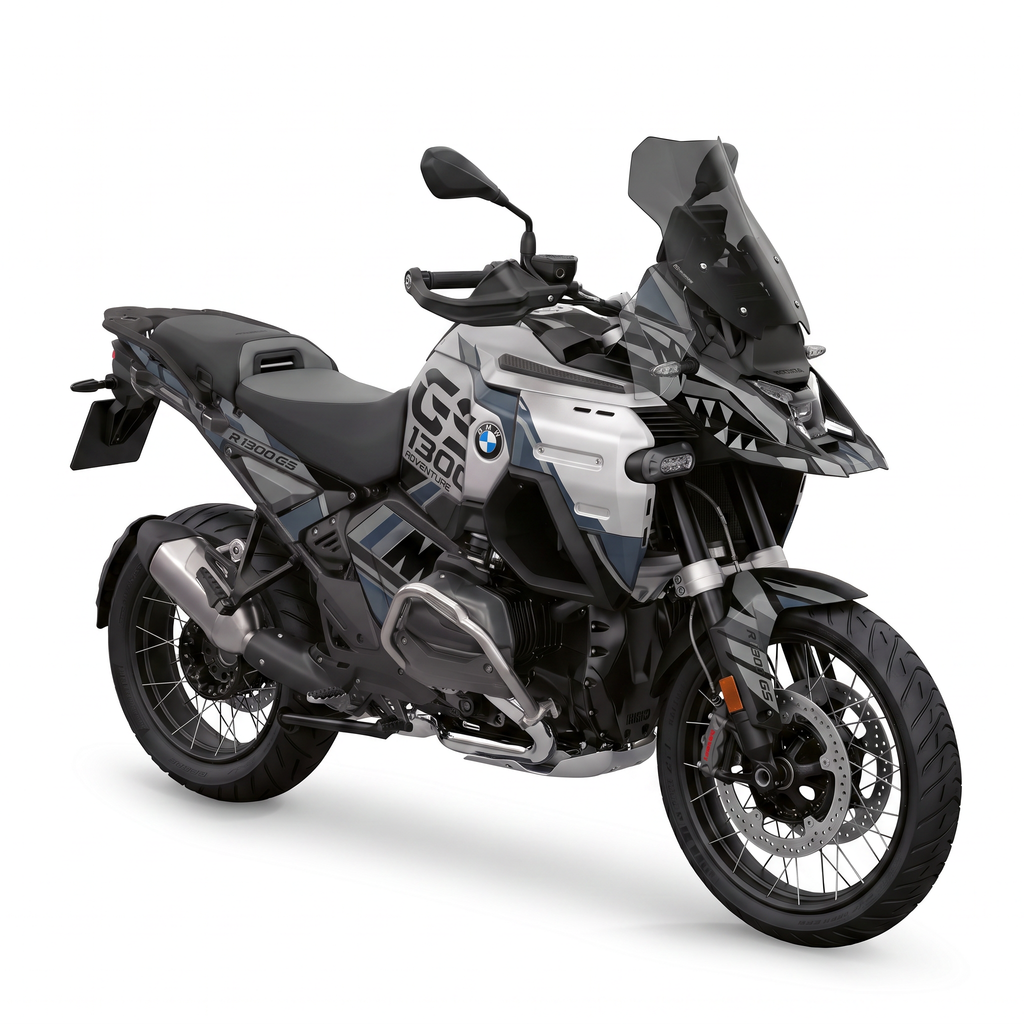 Kit adhesivos BMW GS 1300 ADV (2024-2026) - Arctic Camo, camuflaje blanco, gris y azul