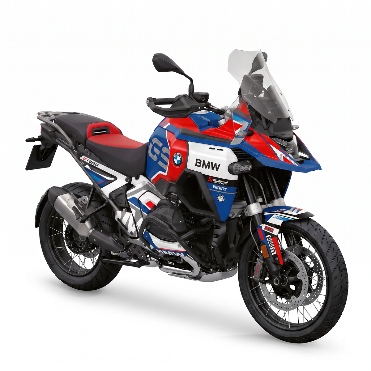 Kit adhesivos BMW GS 1300 ADV (2024-2026) - Heritage Racing, bloques azul, rojo y blanco con GS gigante