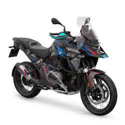 Kit adhesivos BMW GS 1300 ADV (2024-2026) - Shadow Blue, camuflaje oscuro con cunas azul, rojo y turquesa