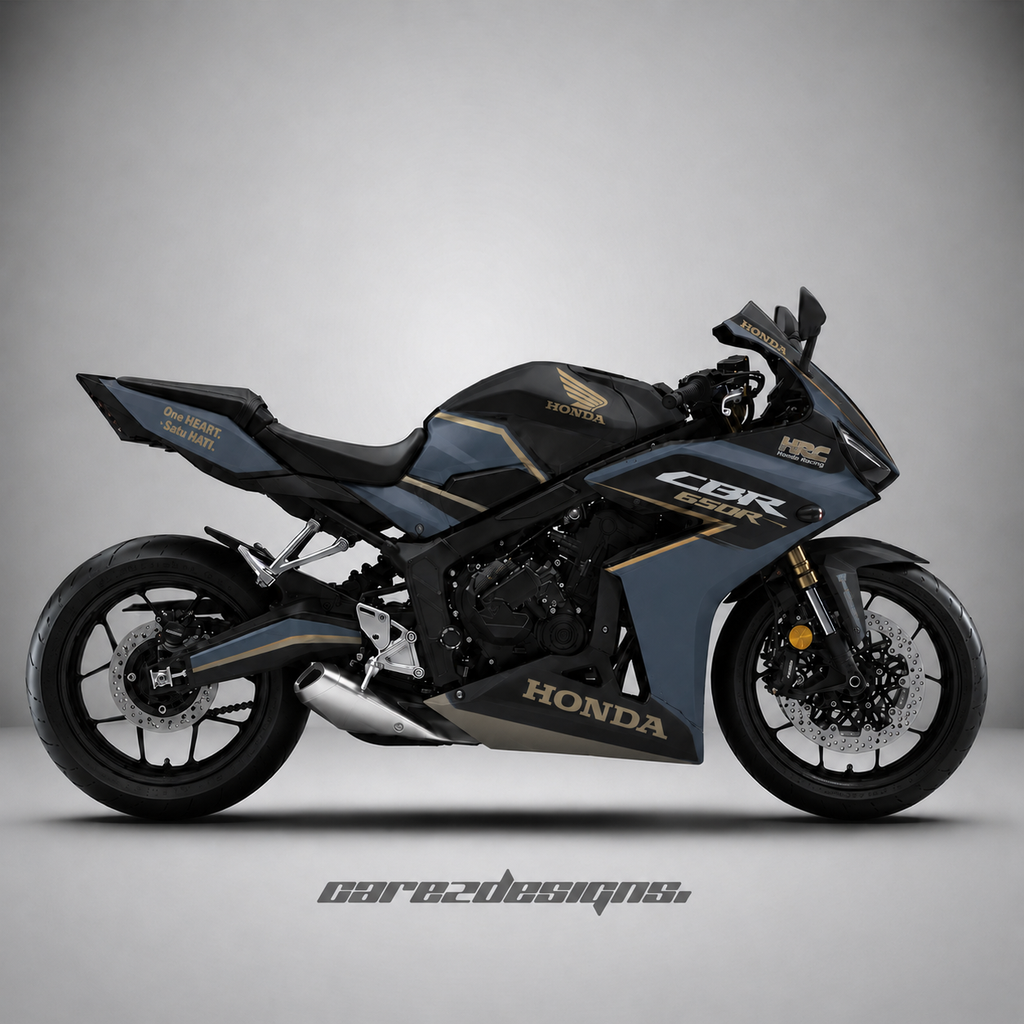 Kit adhesivos Honda CBR 650R (2019-2026) - Crimson montado en la moto