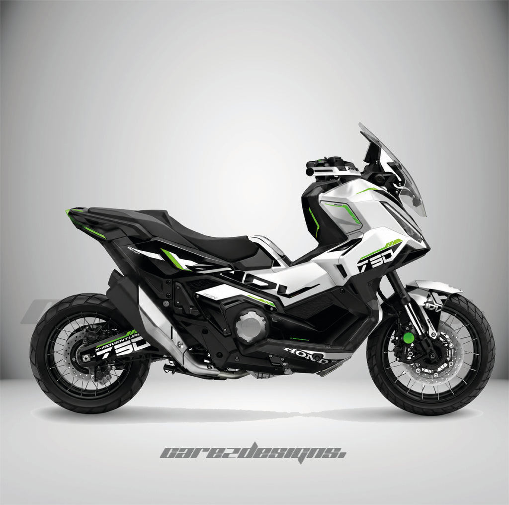Kit adhesivos Honda X-ADV 750 - Arctic Racing Green montado, foto real