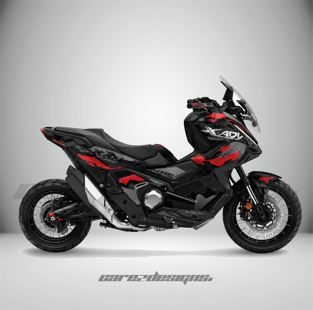 Kit adhesivos Honda X-ADV 750 - Geometric Red montado, foto real