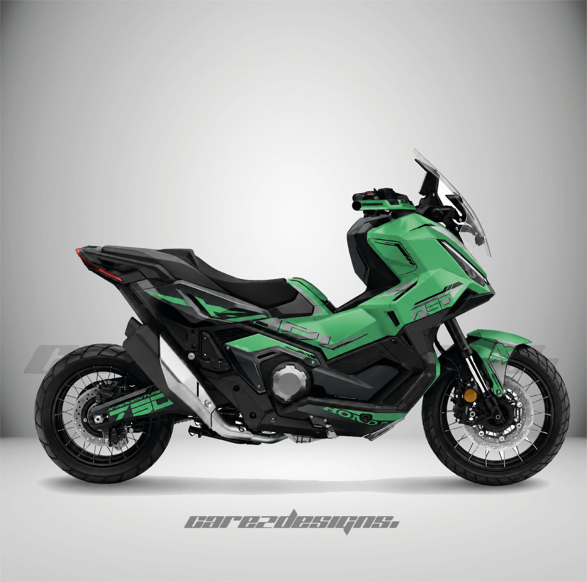Kit adhesivos Honda X-ADV 750 - Titan Green montado, foto real
