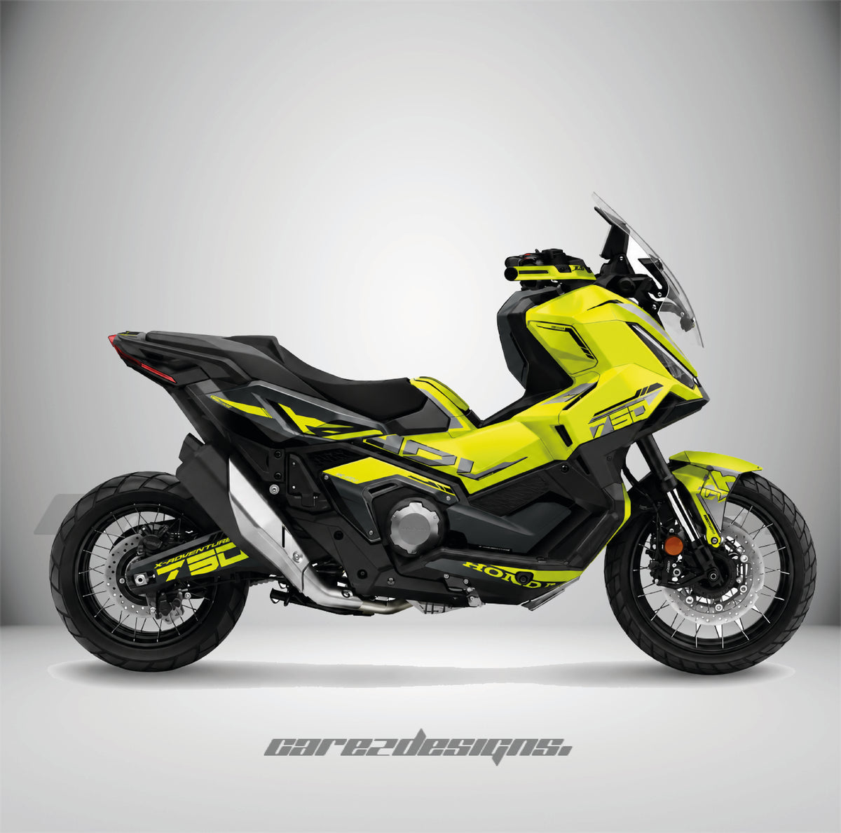 Kit adhesivos Honda X-ADV 750 - Titan Yellow montado, foto real