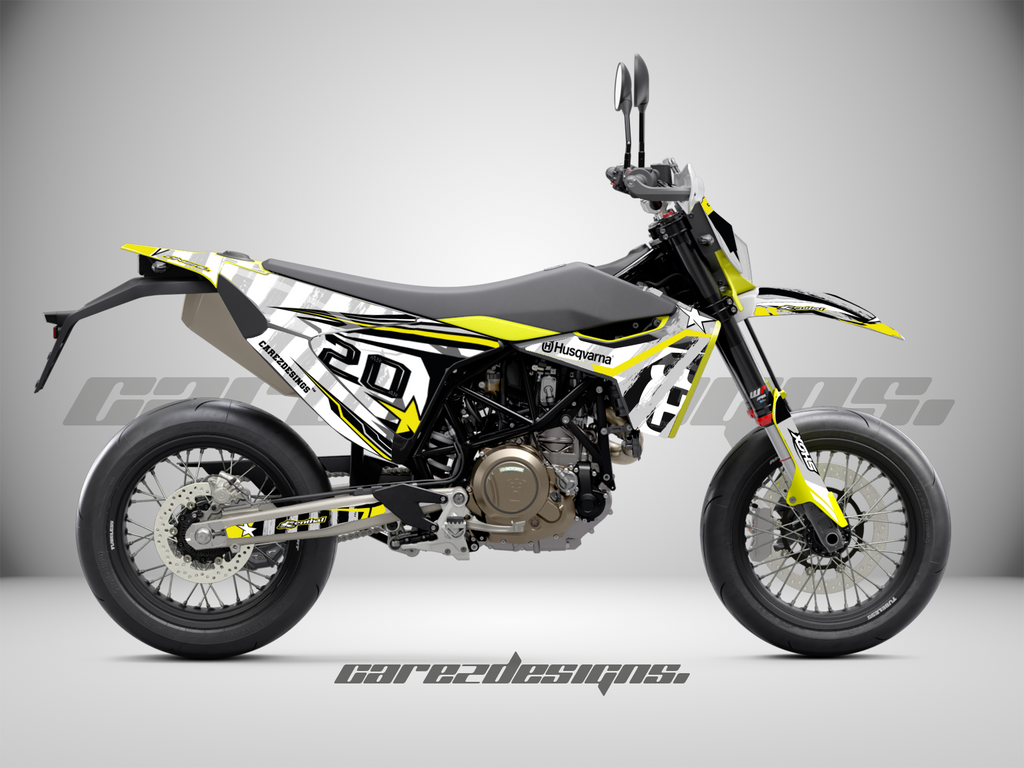 Kit adhesivos Husqvarna 701 Supermoto (2017-2025) - Amarillo y Gris