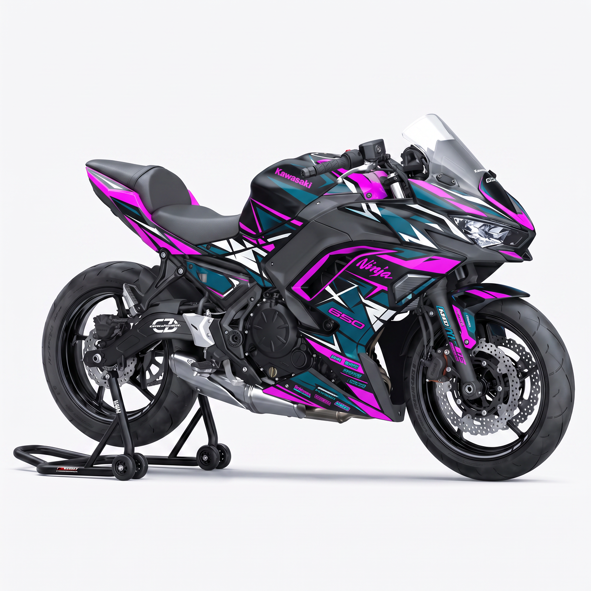 Kit adhesivos Kawasaki Ninja 650 (2018-2026) - Vortex Pink