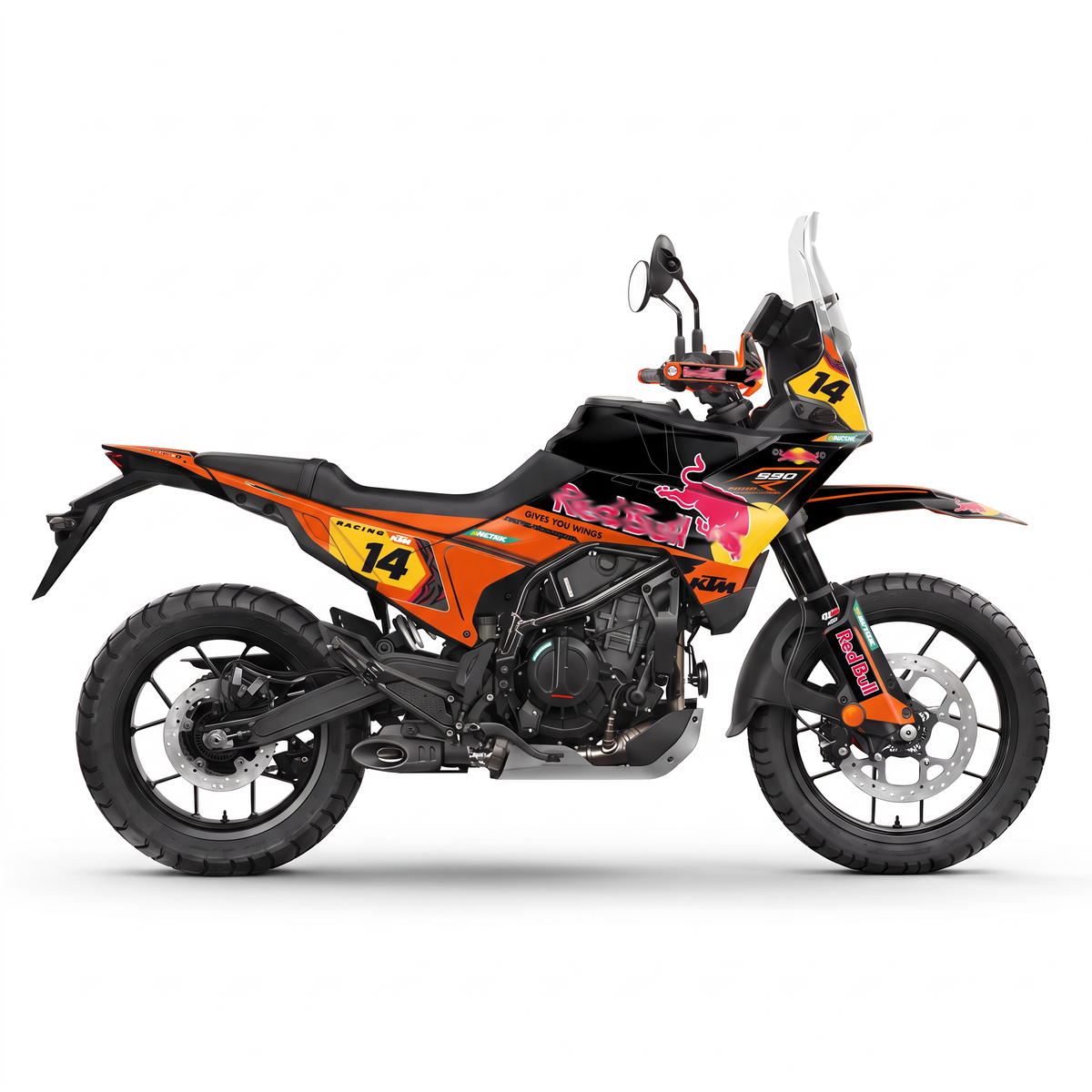 Vinilos KTM 390 Adventure X (2025-2026) - Black Bull, vista lateral