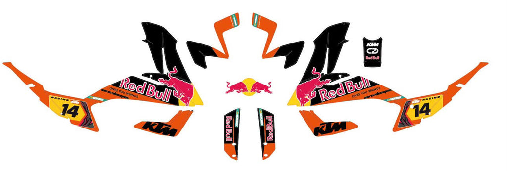 Plantilla del kit de adhesivos KTM 390 Adventure X (2025-2026) - Black Bull, piezas incluidas