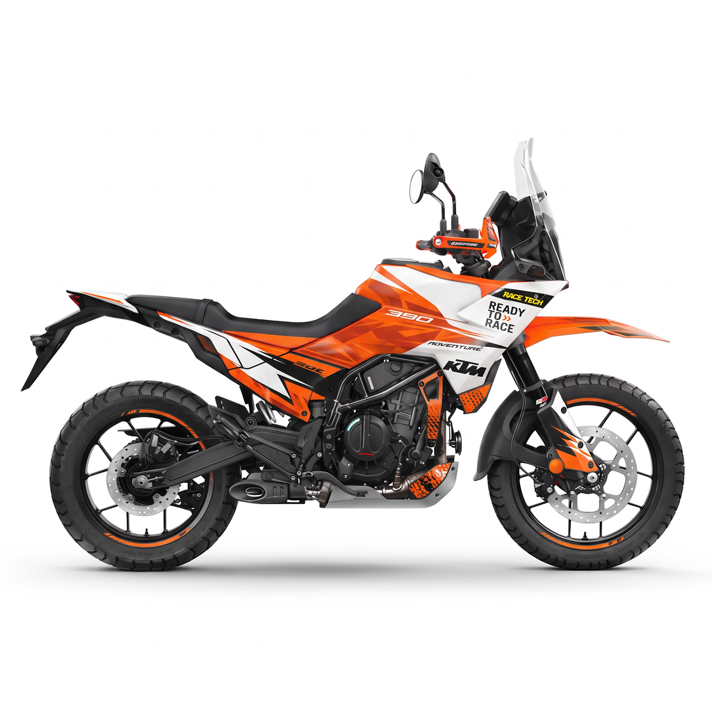 Vinilos KTM 390 Adventure X (2025-2026) - Rally White, vista lateral