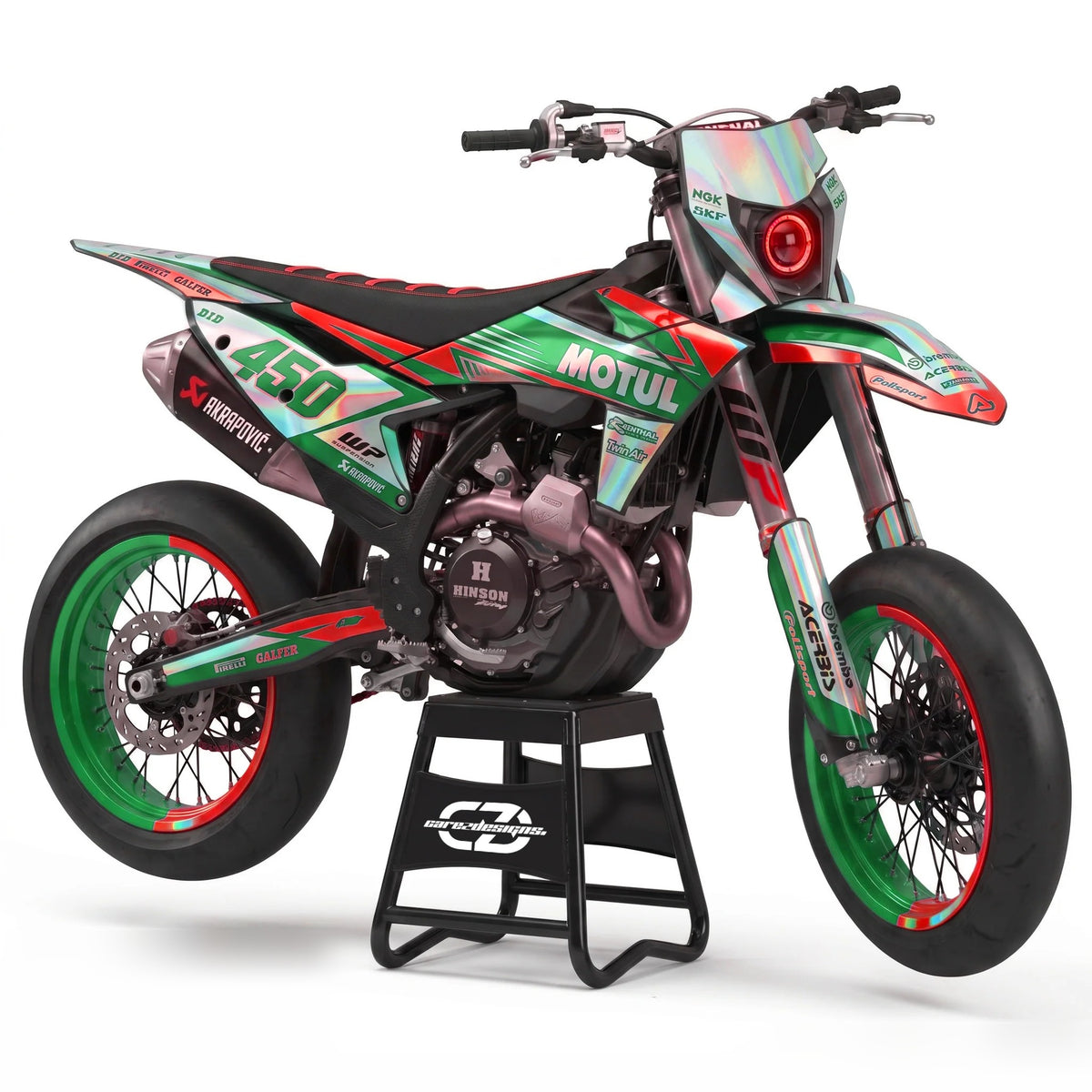 Kit adhesivos motocross y enduro - Holographic Motul Green