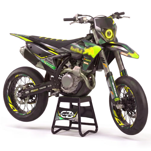 Kit adhesivos motocross diseño Ignite Yellow