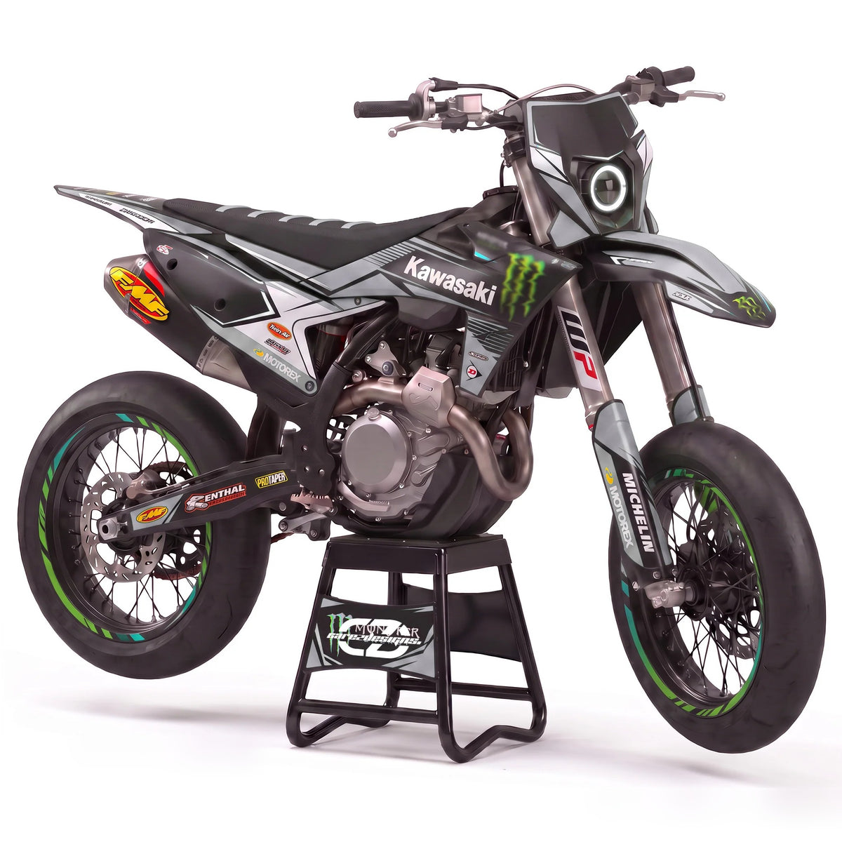 Kit adhesivos motocross Kawasaki - Factory Black