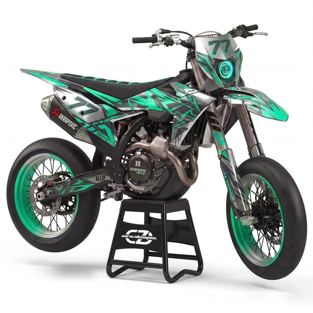 Kit adhesivos motocross diseño Titan Cyan Chrome