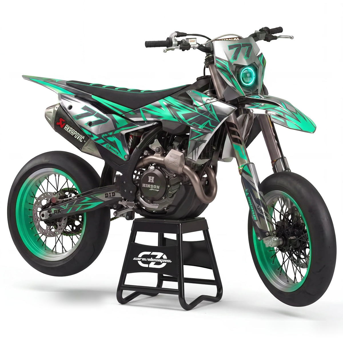 Kit adhesivos motocross diseño Titan Cyan Chrome
