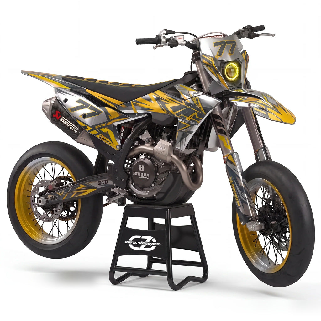 Kit adhesivos motocross diseño Titan Gold Chrome