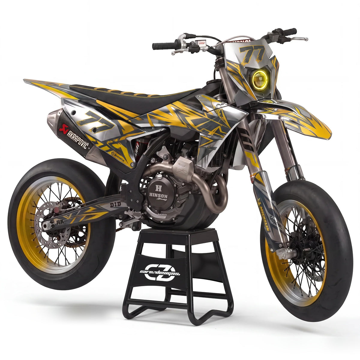 Kit adhesivos motocross diseño Titan Gold Chrome