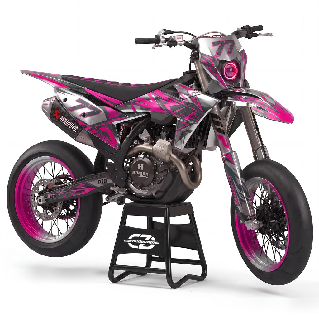 Kit adhesivos motocross diseño Titan Pink Chrome