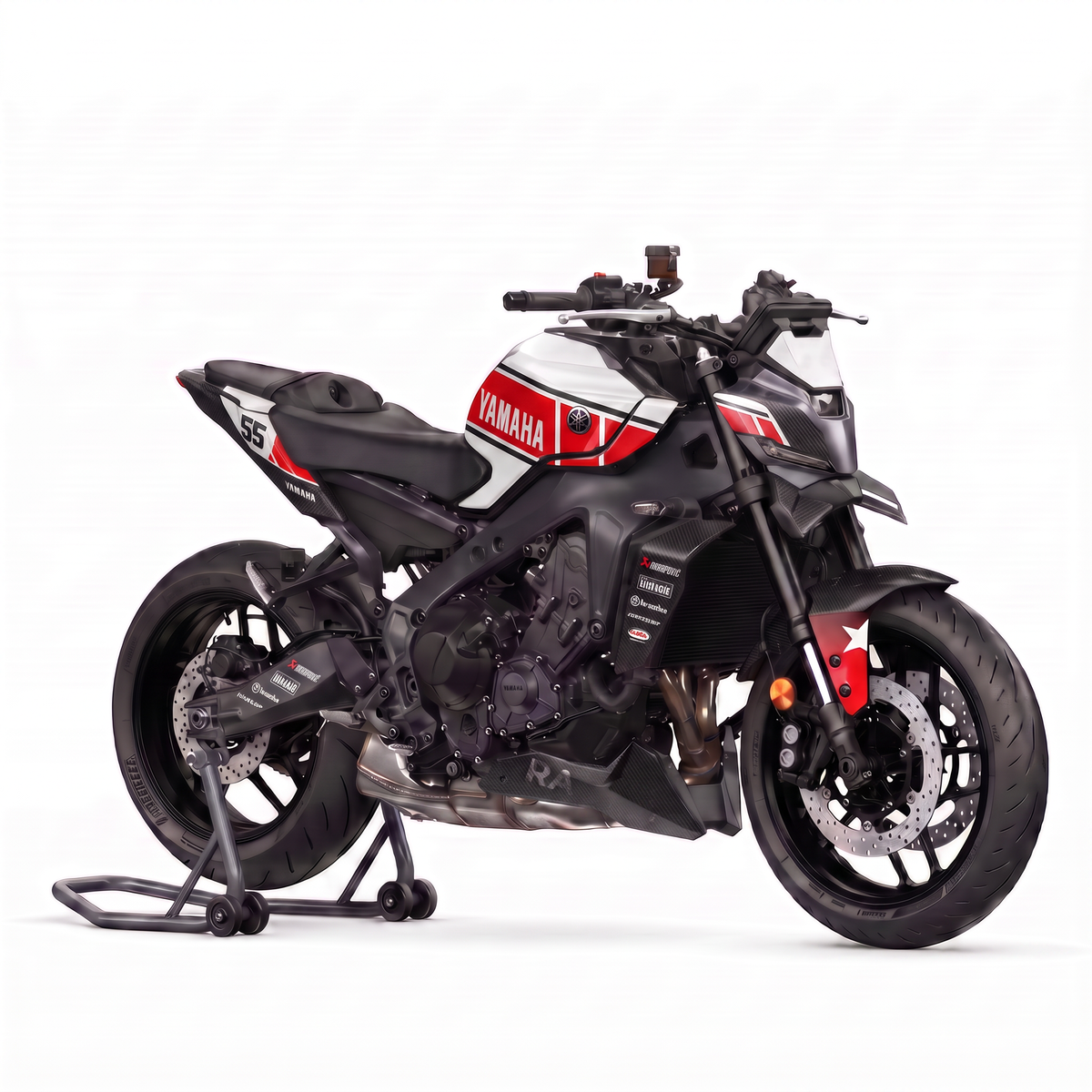 Kit adhesivos Yamaha MT-09 y MT-09 SP - Clásico Blanco y Rojo
