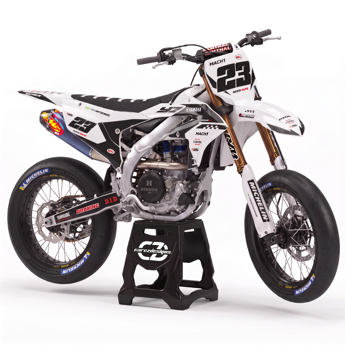 Kit adhesivos motocross Yamaha Supermoto - Race White
